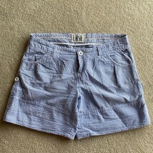 American Eagle Blue Seersucker Shorts